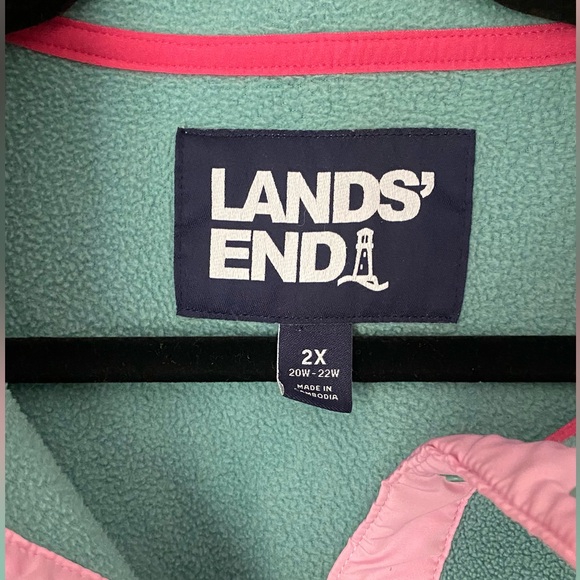 Lands End Heritage Fleece snap neck pullover - Picture 3 of 6